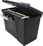 Storex Portable File Box, Legal/Letter Size, Black, (61510U01C)