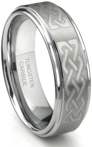 Tungsten Carbide 8MM Wedding Band Ring w/ Laser Etched Celtic Knot Design Sz 11.0 SN#611