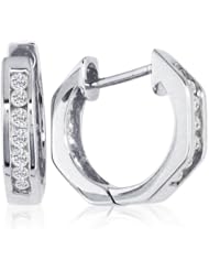 1/4ct Huggy Style Diamond Earrings in 10k White Gold