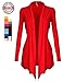 [DRSKIN] Women's Open - Front Long Sleeve Knit Cardigan (XL, Red)