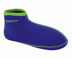 Speedo Neo Fin Socks,BLUE w/ Green Trim,Medium