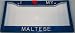 Blue Glitter I Love My Maltese License Plate Frame