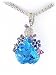 18K White Gold Topaz, Sapphire and Diamond Pendant