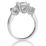 Sterling Silver 3-Stone Cubic Zirconia CZ Ring - Women's Valentine Engagement Ring Size 8