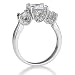 Sterling Silver 3-Stone Cubic Zirconia CZ Ring - Women's Engagement Wedding Ring Size 8 image 3