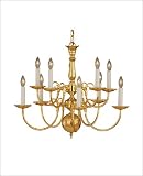 10-Light Chandelier - Polished Brass Finish