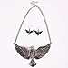 QIYUN.Z Gold Silver Soaring Eagle Bird Pendant Chain Bib Necklace Dangle Earring Set