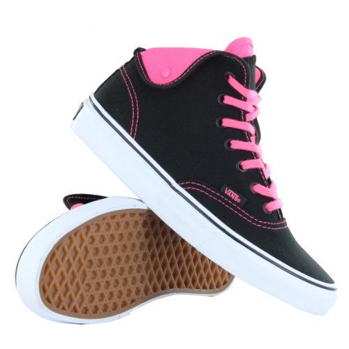 Vans Classic Authentic Hi 2 Black Pink Womens Trainers Size 6 UK