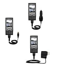Deluxe Kit for the Sony Ericsson k790i includes a USB cable with Car and Wall Charger - Gomadic Brand w/ TipExchange Technology
