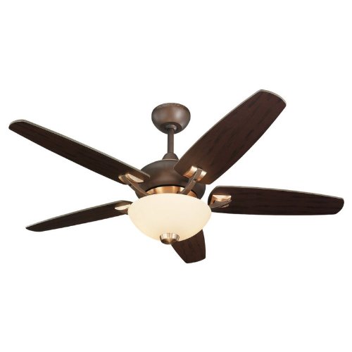 Monte Carlo 5VSR44RID Versio II 44-Inch 5-Blade Ceiling Fan with Remote, Light Kit and Roman Bronze Blades, Roman and Iberian Bronze