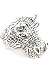Hippopotamus Ring Vintage Silver Tone Africa Safari Hippo Head RK01 Fashion Jewelry