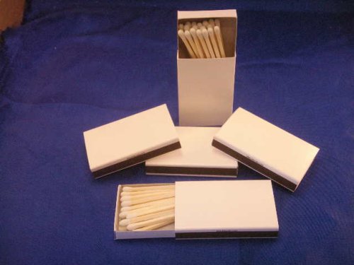 50 Plain White Cover Wooden Matches Box Matches