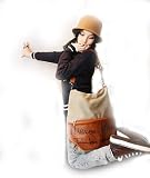 fashion ladies vintage canvas Tote shopper handbag Casual Shoulder WHITE bag Backpack B010030