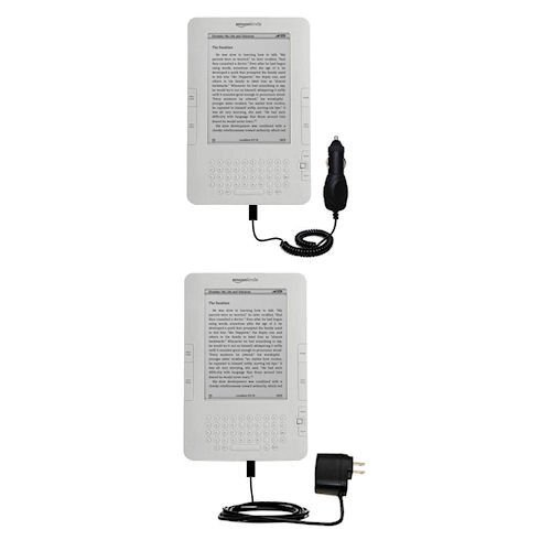 Essential Kit for the Amazon Kindle 2nd & Latest Generation / Kindle DX ( aka Wi-Fi Free 3G 6 in. 9.7 in. ) includes a Car and Wall Charger