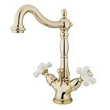Kingston Brass KS1432PX Heritage Mono Deck Mount Bathroom Faucet, 6-1/2