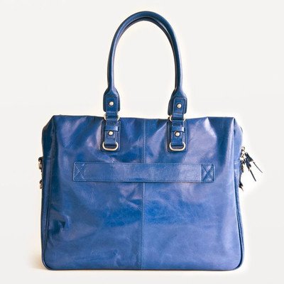 Clark & Mayfield Irvington Bowler Vintage Leather 15.6" Laptop Tote (Cobalt On Sale