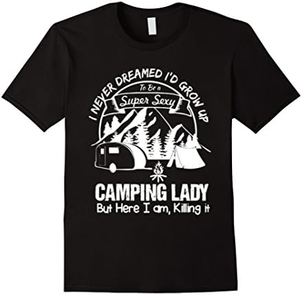 Men's Funny camping t shirt - Super sexy camping lady XL Black