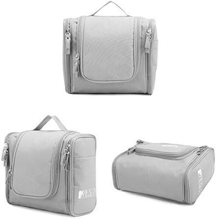 Loyalnanmu Hanging Waterproof Travel Toiletry Wash Makeup Storage Cosmetic Organizer Bag, Light Grey