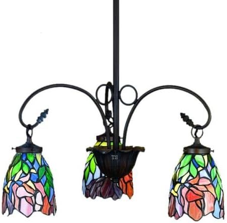 Iris Tiffany Stained Glass Chandelier Lighting Fixture Tiffany Stained Glass Chandelier Lighting Fixture 21 Inches W