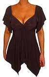 FUNFASH EMPIRE WAIST SLIMMING BLACK TOP SHIRT BLOUSE NEW Plus Size Made in USA Free Ship