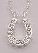 Large Rhinestone Horseshoe Necklace, Clear