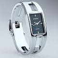 Silver Quartz Women Bangle Bracelet Wrist Watch / A Stunning Open Bangle Style Wrist Watch For Ladies