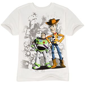 Disney Organic Buzz Lightyear and Woody with Cast of Toy Story Tee for Boys