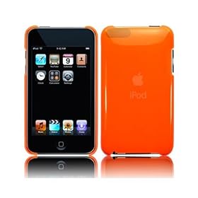 Orange Ultra Slim Hybrid Crystal XYLO-GEL: Flexible Back Cover Skin Case for the Apple iPod Touch 2G & 3G (8GB 16GB 32GB 64GB) MP3 Player.