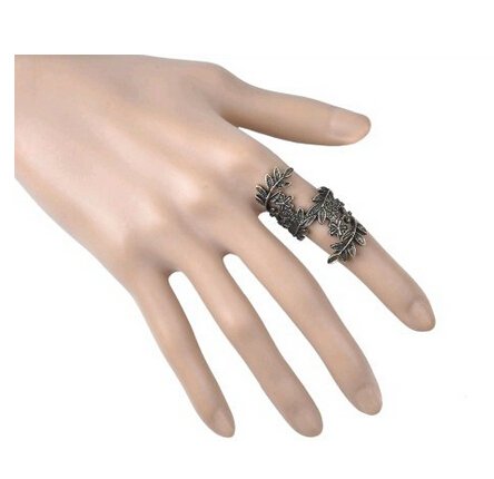 Vintage Style Fashion Bronze Engraved Leaf Winding Wrap Finger Ring By VAGA®