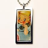 Retro-a-go-go 'LETS PLAY TELEPHONE' CUTESY TABLET NECKLACE