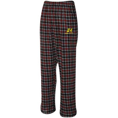 #24 Jeff Gordon Black-Red Plaid Match-Up Pajama Pants#24 Jeff Gordon Black-Red Plaid Match-Up Pajama Pants