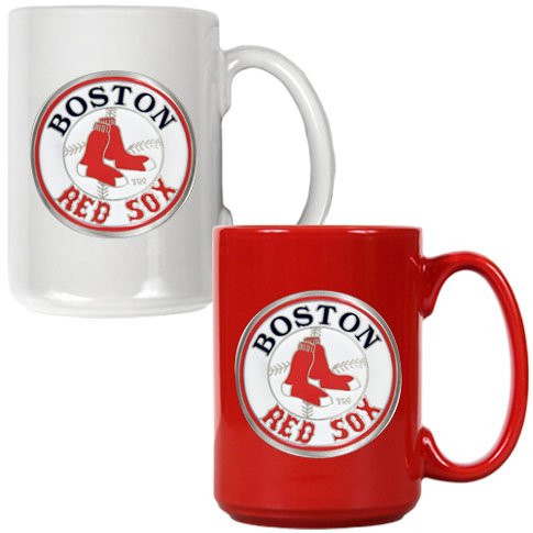 MLB Boston Red Sox Two Piece Ceramic Mug Set - Primary Logo
