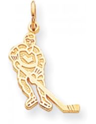 10k Yellow Gold Hockey Charm