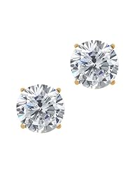 1.60 Ct Round H/I SI1-SI2 Diamond 18K Yellow Gold Stud Earrings
