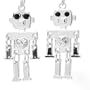 Silver Robot Earrings