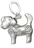 Sterling Silver Diamond Dog Charm