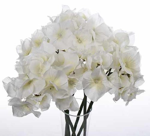 Set of Four-Artificial Silk White Hydrangea Floral Bouquets