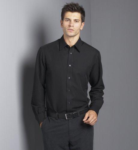 Big & Tall Autograph Basket Weave Stripe Shirt