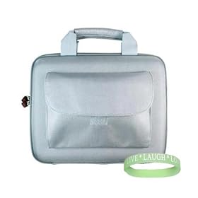 Toshiba Mini NB205-N312/BL 10.1-Inch Royal Blue Netbook Hard shell SLEEVE CASE Cover Pouch Carrying Bag with Extra Accessories Pocket --- GREY + Vangoddy tm, Live*Laugh*Love wrist band!!!