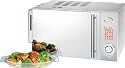 LUXUS MIKROWELLE MIT DAMPFGARER DAMPFGARFUNKTION UND EXTRASTARKEN 1350 WATT INKL EDELSTAHL GEHÄUSE, KERAMIKBODEN, GRILL, 23 LITER GARRAUM, 24 GARPROGRAMME -SEHR EDEL- NEU + OVP