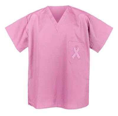 Pink Ribbon Pink Scrubs Tops SHIRT Breast Cancer Support For HER -Officially Licensed NCAA College Logo Apparel Unique GIFT Ideas For Mom Nurses Ladies Students Graduation
