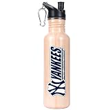 MLB New York Yankees 26-Ounce Baseball Bat Stainless Steel Water Bottle with Pop-up Spout