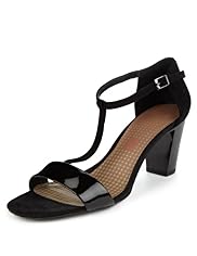 Footglove™ Fashion Suede High Heel T-Bar Sandals