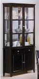 China Cabinet Buffet Hutch Contemporary Style Cappuccino Finish