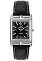 Women's lds mechanical black leather strap Stainless Steel