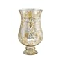 12" Antique Style Decorative Silver and Gold Hurricane Lamp