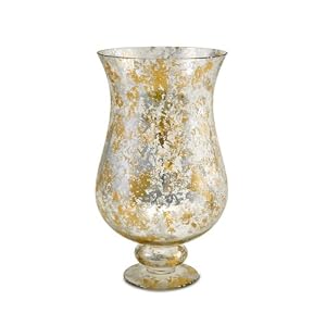 12 Antique Style Decorative Silver and Gold Hurricane Lamp by CC Home Furnishings