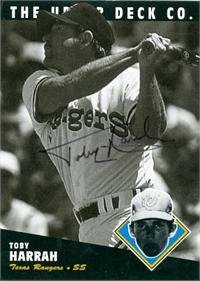 Toby Harrah Autographed/Hand Signed 1994 BAT Upper Deck baseball card Texas Rangers