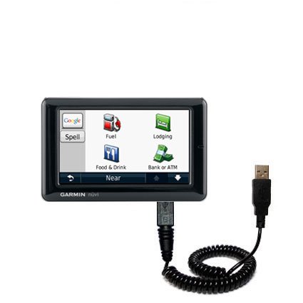 Coiled USB Cable for the Garmin Nuvi 1690 1695 with Power Hot Sync and Charge capabilities - uses Gomadic TipExchange Technology