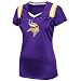 NFL Minnesota Vikings Draft Me III Short Sleeve V-Neck Synthetic Tee, Regal Purple/White/Y.Gold, Large